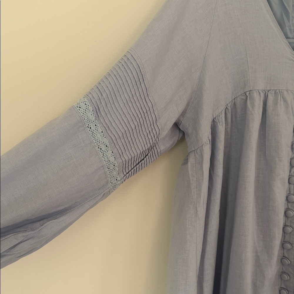 Mable Blue Button Dress - Picture 3 of 9